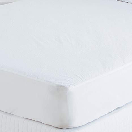 Aashi Rainwear Mattress Protector 36X80 Size- (+15 Inch) Pocket Depth White Solid 100% Anti-Allergy, Anti-Bacterial Terry Cotton Fitted style - Waterproof Mattress Pads