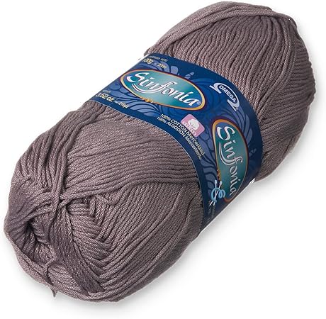 SINFONIA [100grs] by Omega - Elegant Fine 100% Mercerized Cotton Yarn for Knitting and Crafts - Color: 55 - Grey 886