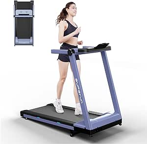 Superun Folding Treadmills for Home, 3.5 HP Treadmill with LED for Walking & Running, 350 LBS Capacity Foldable Treadmill with Incline, Portable Treadmill with Bluetooth Connectivity APP