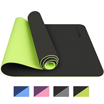 TOPLUS Yoga Mat, Upgraded Non-Slip Texture 1/4 inch Pro Yoga Mat TPE Eco Friendly Exercise & Workout Mat with Carrying Strap - for Yoga, Pilates and Floor Exercises