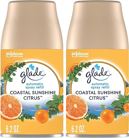 Glade Automatic Spray Refills,&nbsp;Air Freshener, Coastal Sunshine Citrus, 6.2 oz, 2 Count