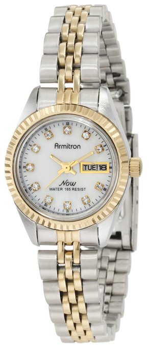 Armitron Womens 752475MOP Swarovski Crystal Accented Two-Tone Bracelet Watch
