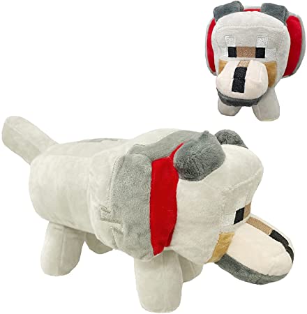 Minecra-ft Wolf Plush Character Doll 12-in