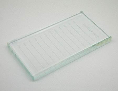 EMILYSTORES Crystal Tray Glass Eye Lash Stand Pallet Holder for Eyelash Extensions 4.5"X2.5"X0.4" 1PC