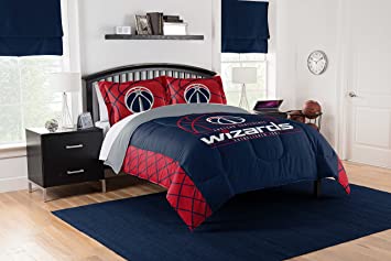 "The Northwest Company Officially Licensed NBA Washington Wizards Reverse Slam Full/Queen Comforter and Shams Set, 86"" x 86"", Blue" (1NBA/84900/0029/RET)