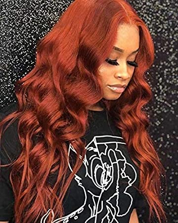 Machine Made #350 Body Wave Wig 28 inch Long Curly Wavy Wig For Women (#350 Copper Red)