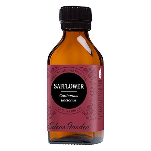 Safflower Carrier Base Oil for Diluting Essential Oils and Aromatherapy, 3.4 Ounces, Cold-Pressed, Pure Therapeutic Grade by Edens Garden