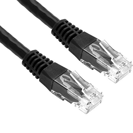 2m CAT.5e Ethernet Enhanced High Speed LAN Network Cable (RJ45) | 10/100/1000Mbit/s | Patch Cable | UTP | GizzmoHeaven | For Switch / Router / Modem / Internet / Broadband / Hub / Patch Panel / Access Point | 2 Metre - Black