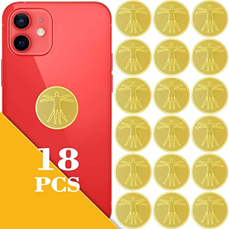 18 Pieces EMF Protection Cell Phone Stickers Anti Radiation Protector Stickers Electronic Equipment Protection Stickers Electronic Devices Accessories for Mobile Phones, Laptops, Tablet Computers