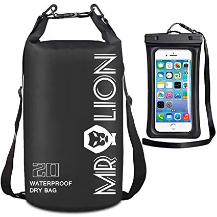 MR LION Waterproof Dry Bag - Roll Top Dry Compression Sack Keeps Gear Dry for Kayaking, Beach, Rafting, Boating, Hiking, Camping, Swimming, Floating and Fishing with Waterproof Phone Case