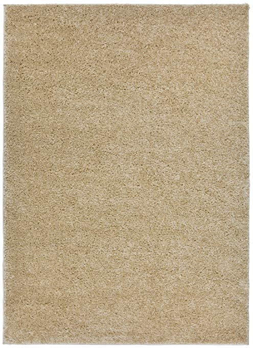 RugStylesOnline, Shaggy Collection Shag Area Rugs, 6'7"x9'6" - Beige (Champagne)