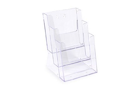 FFR 9307696503 Excelsior Triple-Tiered Literature Holder, 6-5/16" x 9" x 7-1/8", Clear (Pack of 12)