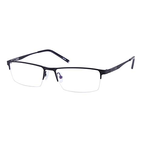 Shortsighted Glasses Titanium Alloy Half-Frame Myopia Glasses -3.00 Men Women Black ***Please kindly note these are not reading glasses***