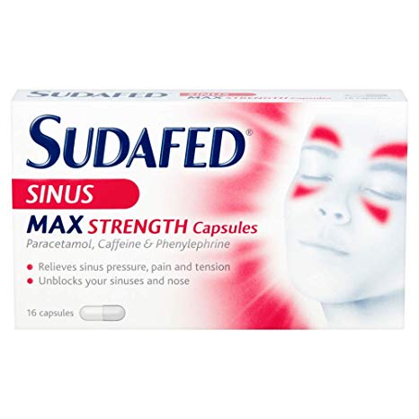 Sudafed Sinus Max Strength Capsules, 16-Count
