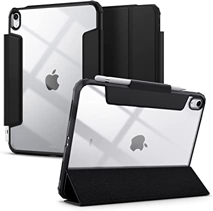 Spigen Ultra Hybrid Pro Designed for iPad 10.9 inch Case iPad 10th Generation Case (2022) with Clear Transparent Back and Pencil Holder - Black