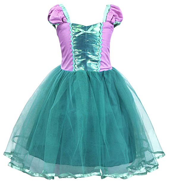 AmzBarley Girls Princess Rapunzel/Mermaid/Cinderella/Snow White/Little Red Riding Hood Dress Up Costume Birthday Holiday Pageant Party Dresses for Kids Toddlers