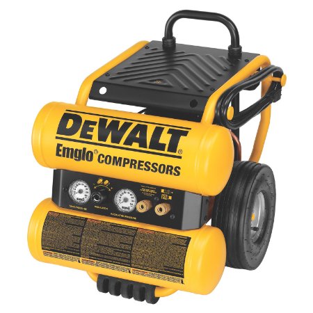 DEWALT D55154 11 HP Continuous 4 Gal Electric Wheeled Dolly-Style Air Compressor with Panel