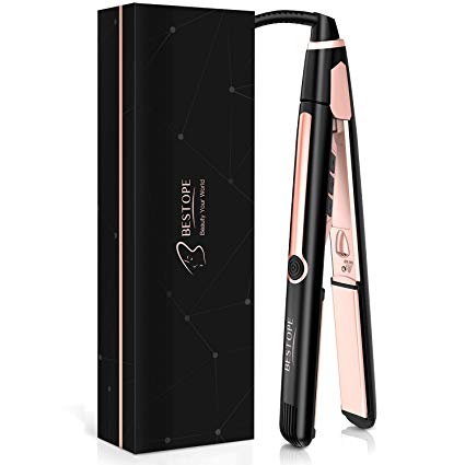 BESTOPE NEW Version Professional Hair Straightener, MCH Technology and Fast Heating Flat Iron for Hair With Ceramic Tourmaline Ionic & Anti-static(1 Inch)