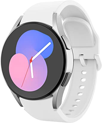 MoKo No Gap Band Compatible with Samsung Galaxy Watch 5 44mm 40mm/Galaxy Watch 5 Pro 45mm/Galaxy Watch 4 44mm 40mm/Galaxy Watch 4 Classic 46mm 42mm, 20mm Silicone Replacement Sport Strap