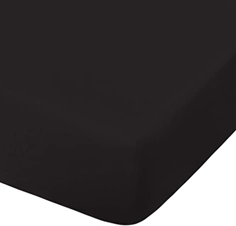 NTBAY Microfiber Fitted Crib Sheet, Cozy and Soft Solid Color Toddler Sheet, 28 x 52 Inches, Black