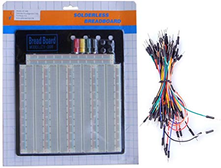TEKTRUM SOLDERLESS EXPERIMENT PLUG-IN BREADBOARD KIT WITH JUMPER WIRES FOR PROTO-TYPING (3220 TIE-POINTS)