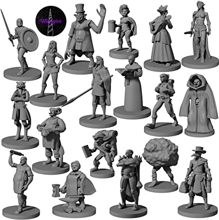 18 Townsfolk & Hero Miniatures for DND Miniatures D&D Figurines Dungeon and Dragons Miniature Figures | for D&D Minis 5e Edition Figurines