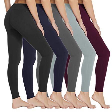 YOLIX High Waisted Leggings for Women - Soft Opaque Slim Tights & Tummy Control Best for Cycling, Athletic, Casual, Running