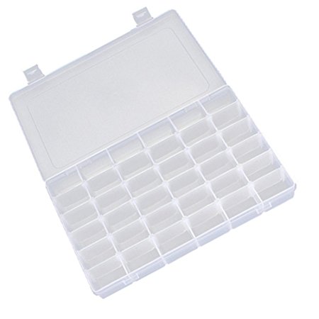 15/24/36 Grid Clear Adjustable Jewelry Bead Organizer Box Storage Container Case (36 Grids)