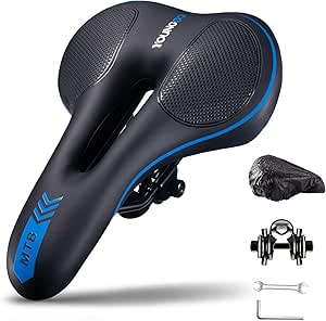 YOUNGDO Selle Velo VTT Confortable, Selle de Vélo Imperméable avec 1 Housse de Pluie, Selle Vélo pour VTT Trekking Vélo Pliant etc