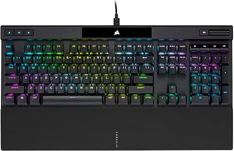 Corsair K70 RGB PRO Wired Mechanical Gaming Keyboard (Cherry MX RGB Red Switches: Linear and Fast, 8,000Hz Hyper-Polling, PBT Double-Shot PRO Keycaps, Soft-Touch Palm Rest) QWERTY, NA - Black