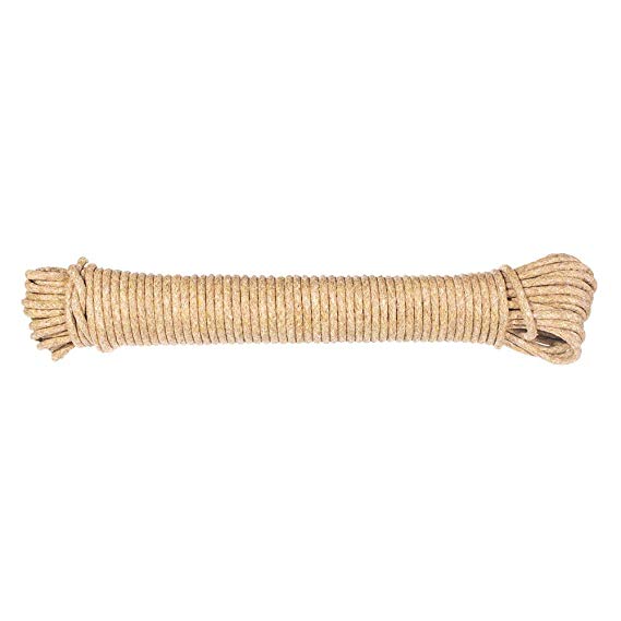 Beige Cotton Shade Cord (1/8 Inch x 48 Feet) - Trick Line, Tie-Line, Cotton Sash Cord, Theater Cord - Great for Window Sash and Clothesline