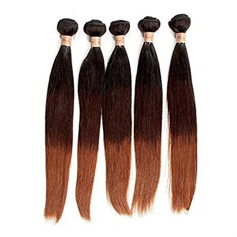 Superwigy Cheap Ombre Brazilian Hair Extesnion 100% Brazilian 3 Tone 1b/4/30 Ombre Human Hair Weaving Straight Ombre Hair One bundle 50g