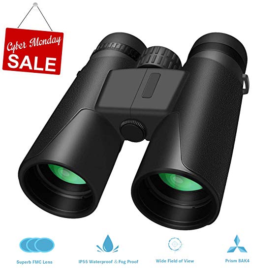Whew 10x42 Compact HD Binoculars for Adults, Portable and Waterproof Binoculars with Clear Weak Light Night Vision for Bird Watching, Travel,Stargazing, Hunting, Concerts, Sports (10x42)