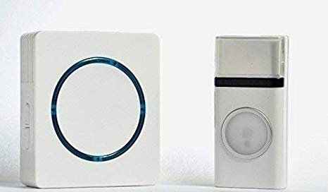 Garden mile® Waterproof Wireless Doorbell, Door Bell Operating at 100m Range with 48 Chimes tones,Mains Plug In No Batteries Required for Push Button with LED (white)