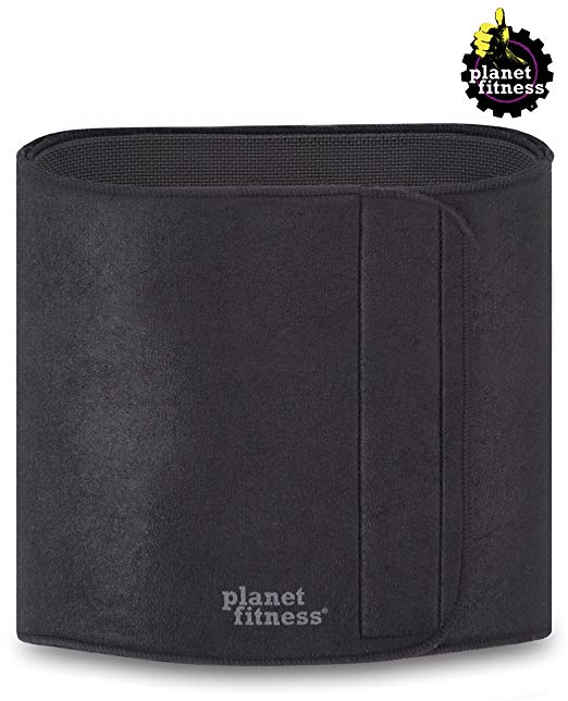 Planet Fitness Deluxe Slimmer Belt for Women and Men (10 x 40, 12 x 50) Lightweight Antimicrobial Abdominal Waist Trainer, Promotes Sweat and Weight Loss