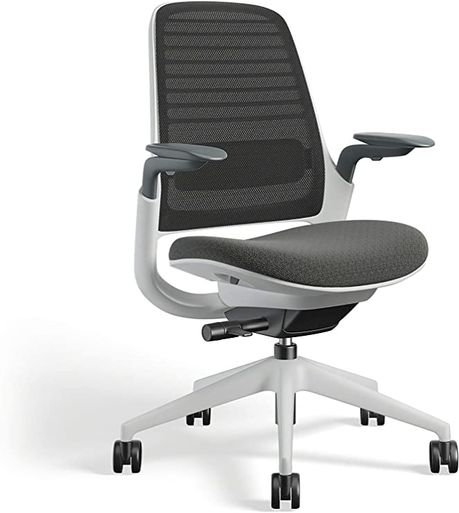 Steelcase Series 1 Office Chair, Seagull Frame with Hard Floor Casters, Graphite