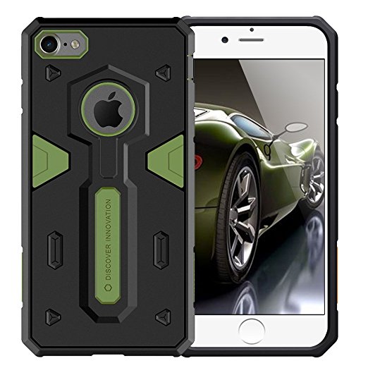 iPhone 6/6S 4.7" Case, Nillkin® [Defender II] Tough Shockproof Armor Hybrid Rugged Hard Protective Case Retail Box for Apple iPhone 6/6S   TJS® Tempered Glass Screen Protector & Stylus Pen - Green