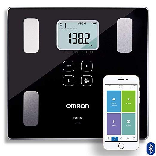 OMRON Body Composition Monitor and Scale with Bluetooth Connectivity – 6 Body Metrics & Unlimited Reading Storage with Smartphone App by Omron