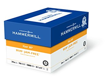 Hammermill Paper, Fore MP, 24lb, 8.5 x 11, Letter, 96 Bright, 5000 Sheets / 10 Ream Case (103283C), Made In The USA