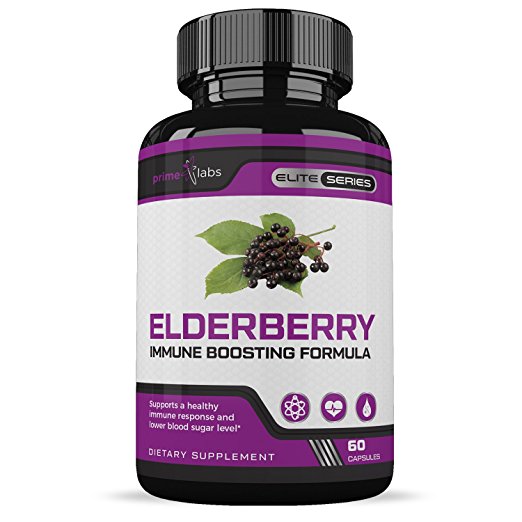 Elderberry Capsules :: Boosts Immune Health :: Perfect for Winter Seasons :: Supports Healthy Skin & Nails :: Promotes Digestive Functions :: 60 Capsules Per Bottle :: Prime Labs