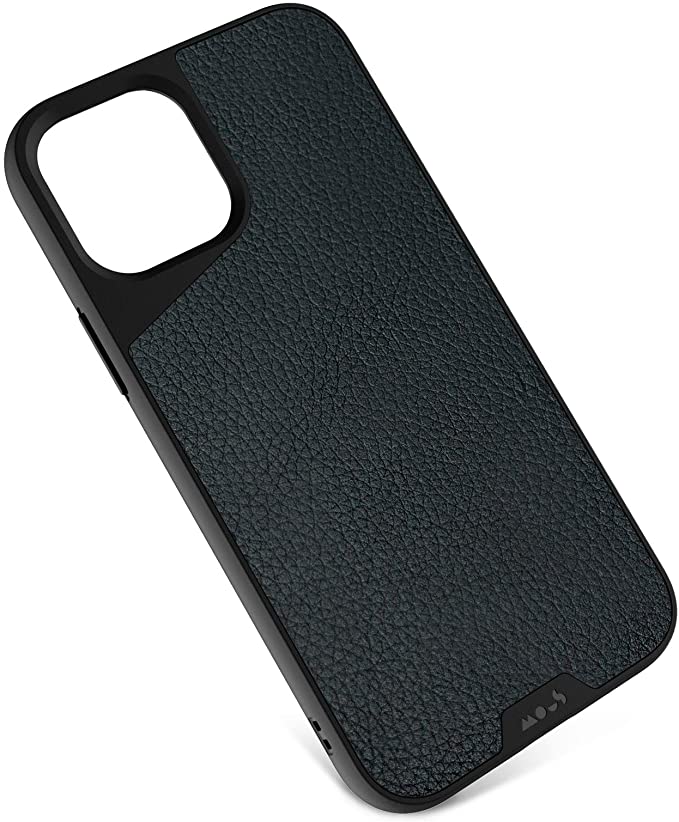 Mous - Protective Case for iPhone 12/12 Pro - Limitless 3.0 - Black Leather - No Screen Protector