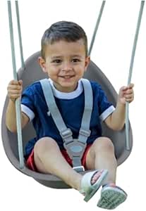 Swurfer Coconut Toddler Swing – Comfy Baby Swing Outdoor, 3- Point Adjustable Safety Harness, Secure, Safe Quick Click Locking System, Blister-Free Rope, Easy Installation, Ages 6-36 Months