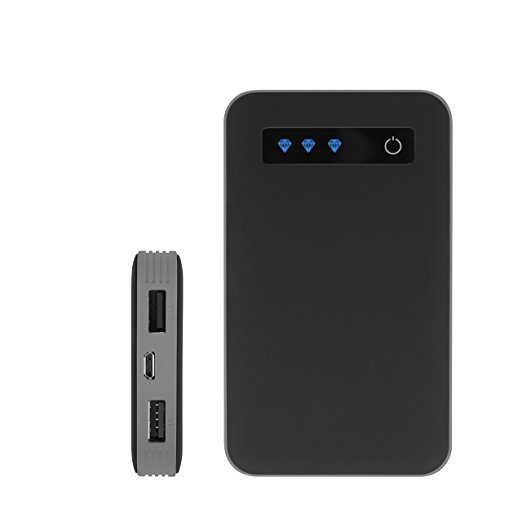 iJoy Portable Charger Ultra-Slim 10000mAh Power 10K Power Bank (Black)