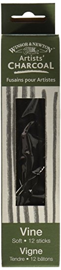 Winsor & Newtown Artist Vine Charcoal Sticks 12/Pkg-Soft