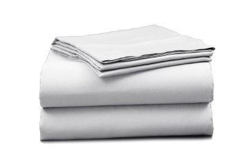 Elles Bedding Collections 450-Thread Count Sateen Sheet Set Super Soft Breathable And Premium Set White Queen