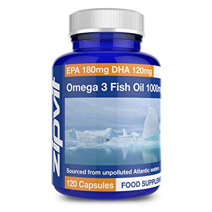 Omega 3 Fish Oil 1000mg | 120 Softgels | EPA 180mg DHA 120mg | Supports Heart, Brain Function & Eye Health