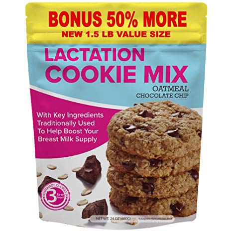 Lactation Cookies Mix - Oatmeal Chocolate Chip Breastfeeding Cookie Supplement Support for Breast Milk Supply Increase - 24 ounces