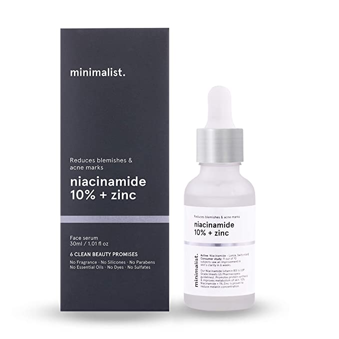 Minimalist Niacinamide 10% + Zinc Face Serum, 30ml - Reduces Blemishes and Acne Marks
