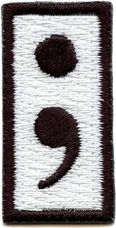 Semi Colon Suicide Prevention Patch Movement Symbol Embroidered Iron On