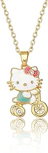 Hello Kitty 3D Necklaces for Women - Sanrio Gold or Silver Flash Plated Necklace - Official License Jewelry